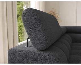 Sötétszürke buklé kinyitható sarokkanapé (bal oldali-U alakú) Feraria – ELTAP