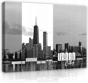 Vászonkép 100x75 Város urban felhők karcolók tükröződés Washington New York