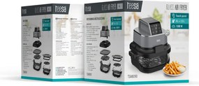TEESA Üveg légforrós friter 4L, 1,5 L, 1500W zsírmentes fritőz, fekete