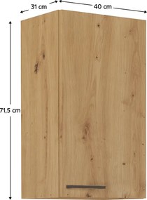 Felső szekrény, artisan tölgy, MONRO 40 G-72 1F