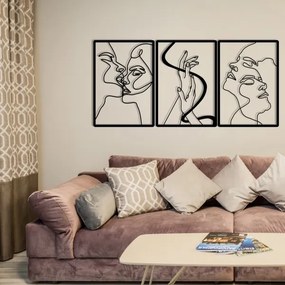 KÉSZLET 3x Fali dekoráció 109x50 cm szerelem fém