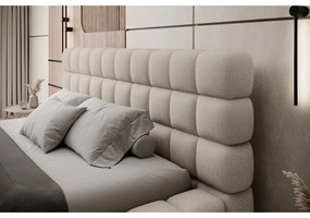 Bézs kárpitozott ágyneműtartós franciaágy ágyráccsal 180x200 cm Dizzle – ELTAP