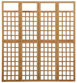 4 paneles tömör fenyőfa térelválasztó/lugasrács 161 x 180 cm