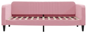 rózsaszín bársony kanapéágy 90 x 200 cm