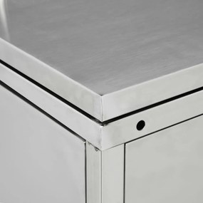 rozsdamentes acél tároló három gurulós szemeteskukához 240 L