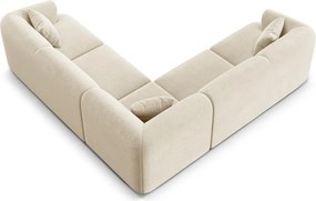 Bézs bársony sarokkanapé Campi – Cosmopolitan Design