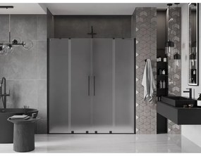 Mexen Velar Duo, tolózuhanyajtó 200 cm-es nyitáshoz, 8 mm-es matt üveg, fekete matt, 871-200-000-32-70