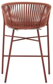 Yanet kerti bárszék terrakotta színű húrozással, magasság 85 cm - Kave Home
