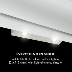 Aurica 90, páraelszívó, 90 cm, 610 m³/ó, LED, érintőképernyős, üveg, fehér