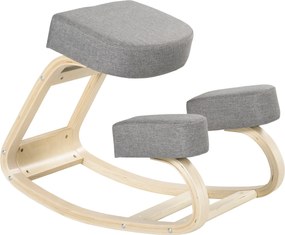 Vinsetto Ergonomikus Térdelő Szék Mézgafa Anyagból, Testtartás Szék Hab- és Poliészter Párnával Otthonra és Irodába, Szürke | Aosom