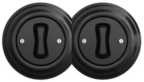 Kliklap - dupla retro egypólusú kapcsoló 1. számú kerettel, fekete