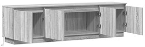 TV szekrény LED Szürke Sonoma 180x38x49 cm Szerelt fa