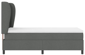 Boxspring Ágy Mattal - Sötétszürke, 90x190 cm, Szövet