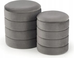 Két nyitható visszahúzható puff szett Pacho Halmar Hamuszürke