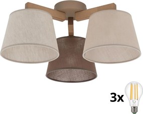 BRILAGI - LED felületre szerelt csillár LATTE SABIA 3xE27/15W/230V fenyő/mix