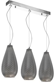 Csillár zsinóron PETRA 3xE27/60W/230V szürke