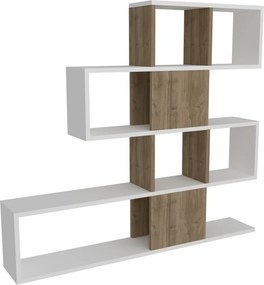 Karlin könyvespolc, fehér-dió, 120 cm