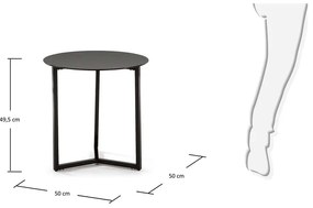 Marae fekete tárolóasztal, ⌀ 50 cm - Kave Home