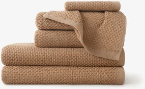 Goldea pamut frotír törölköző / fürdőlepedő micro pure - fahéjszínű 50 x 100 cm