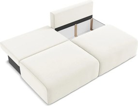 Krémszínű bársony kinyitható-tárolóhelyes kanapé 216 cm Kalena – Makamii