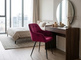 Sötét rózsaszín LOREN VELVET étkezőfotel fekete lábakkal