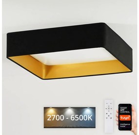 Brilagi-LED Dimmelhető lámpatest VELVET SQUARE LED/36W/230V Wi-Fi Tuya+távirányító fekete