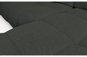 ALMADA kinyitható, kárpitozott L-alakú sarokgarnitúra tárolóhellyel, jobbos kivitel, antracit