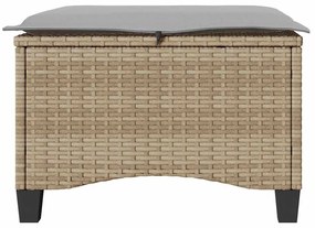 2 db bézs polirattan kerti székek párnákkal 55x55x36 cm