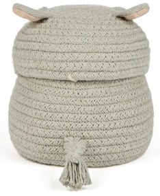 Világosszürke textil játéktároló kosár ø 15x15 cm Mini Henry the Hippo – Lorena Canals