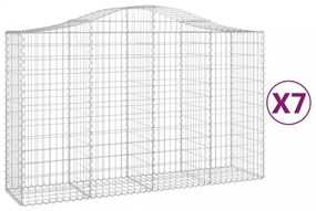 7 db íves horganyzott vas gabion kosár 200x50x120/140 cm