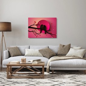 Kép - Szerelmes madarak (üvegen) (70x50 cm)