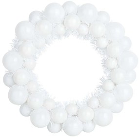 Karácsonyi labda koszorúk 2 pcs Fehér 33 x 33 x 7 cm