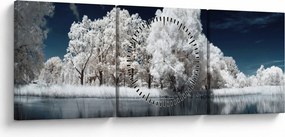 Kép - Hófehér fák (órával) (90x30 cm)
