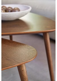 Barna dohányzóasztal szett tölgyfa dekorral 2 db-os 70x100 cm Adda – Unique Furniture
