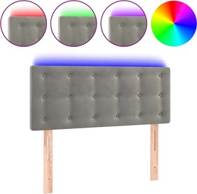 vidaXL világosszürke bársony LED-es fejtámla 90x5x78/88 cm