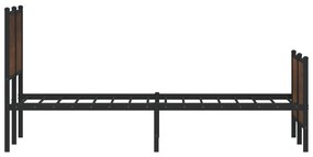 barna tölgy színű fém ágykeret matrac nélkül 160 x 200 cm