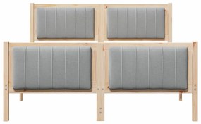 Ágykeret Barna és világosszürke 140 x 200 cm Tömör fenyőfa