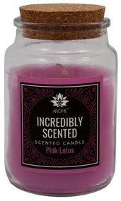 Aromagyertya parafával, pink lotus illattal