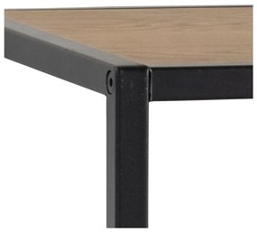 Fekete-natúr színű fali fogas tölgyfa dekorral, polccal Seaford – Actona