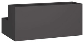 Kerti Cserép - 2-Szintes Fekete Acél, 100x60x45 cm