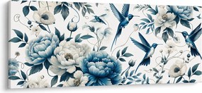 Kép - Kolibrikok virágokkal (120x50 cm)