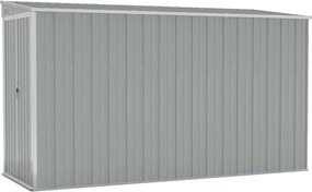 vidaXL szürke acél falhoz erősíthető kerti fészer 118 x 288 x 178 cm