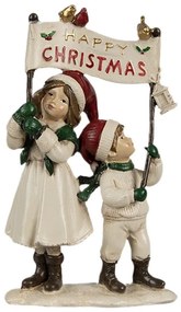 Happy Christmas táblát tartó gyerekek karácsonyi dekoráció