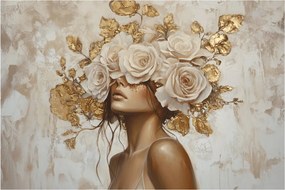 Kép - Lány rózsákkal (90x60 cm)