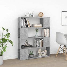 betonszürke térelválasztó könyvszekrény 100 x 24 x 124 cm