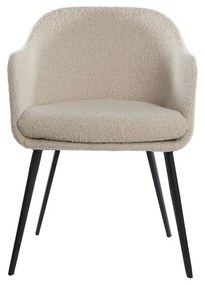 Krémszínű kárpitozott karfás étkezőfotel Leone – Light &amp; Living