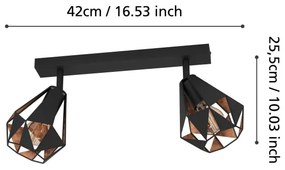 Eglo 43716 - Spotlámpa CARLTON 2xE27/40W/230V