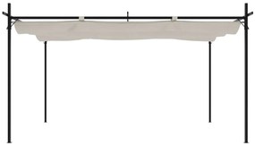 krémszínű pergola behúzható tetővel 395 x 292 x 230 cm