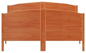 viaszbarna tömör fenyőfa ágy matrac nélkül 150 x 200 cm