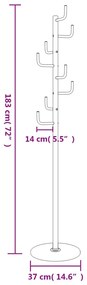 fekete porszórt vas ruhafogas 183 cm